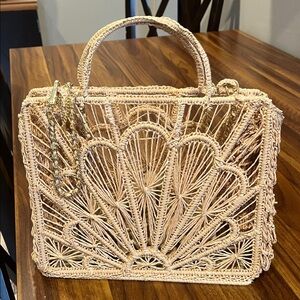 House of Harlow 1960 Tan Woven Tote